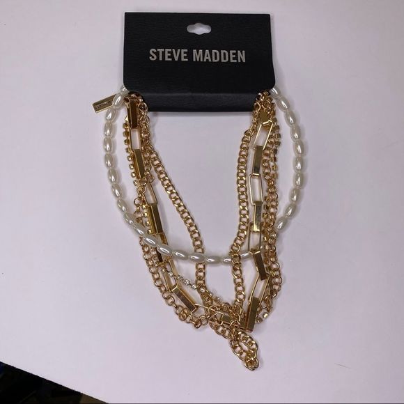 Steve Madden multi layer gold necklace NWT - Picture 2 of 7